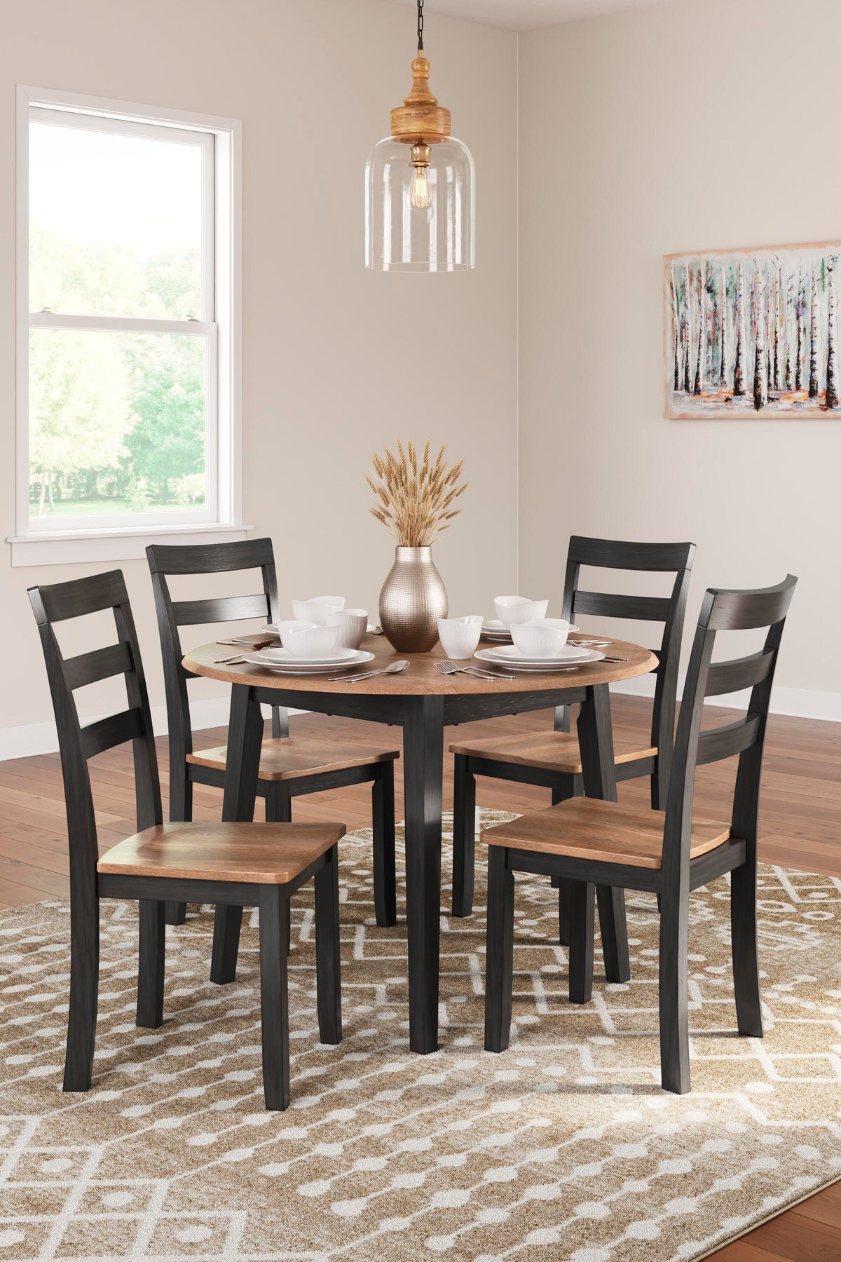 Windham Dining Drop Leaf Table in Natural/Brown