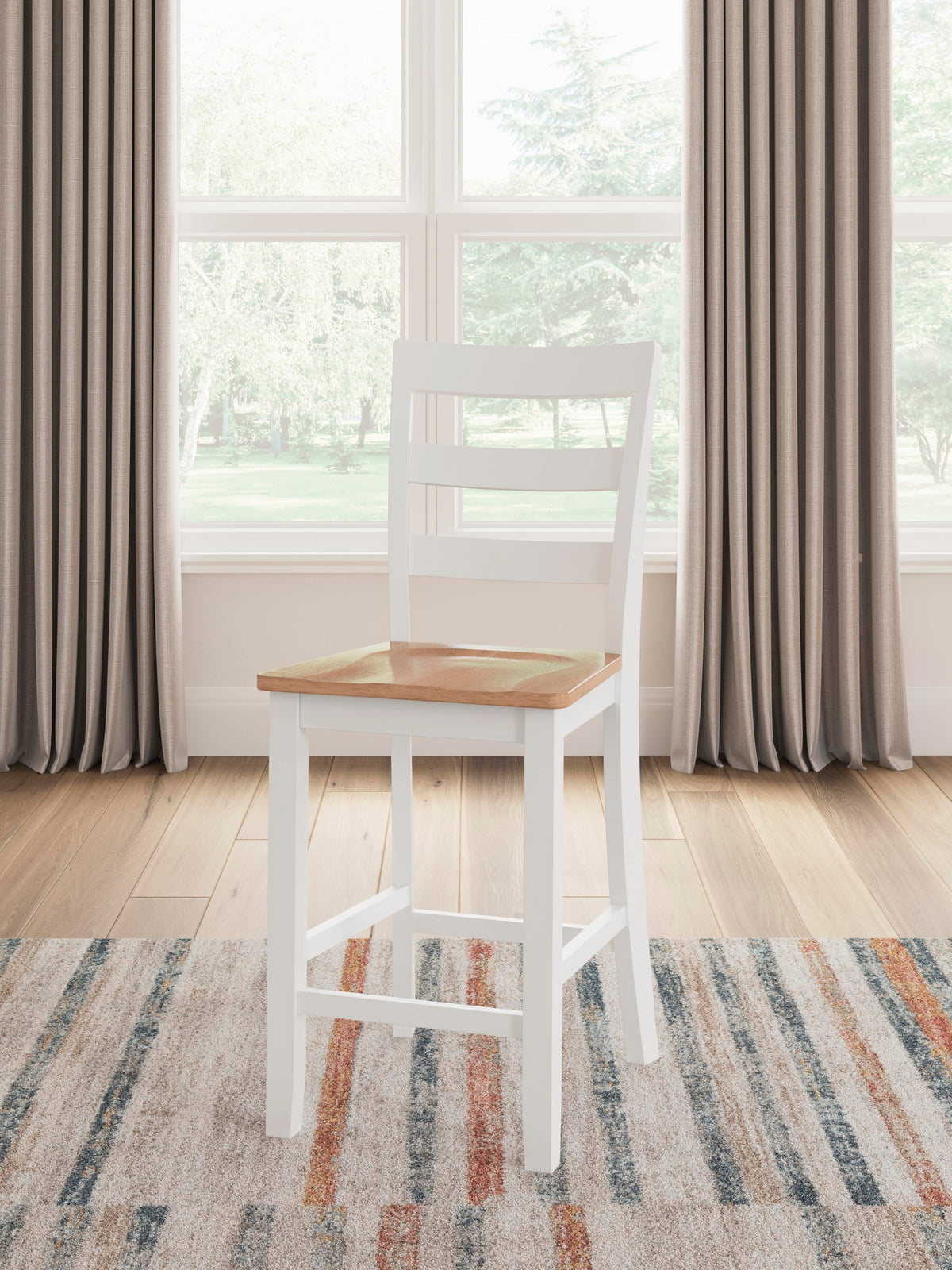 Windham Counter Height Dining Table and 2 Barstools in Natural/White