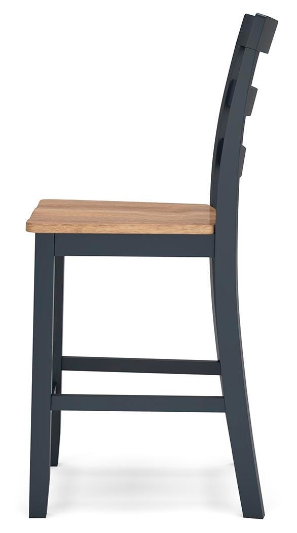 Windham Counter Height Barstool in Natural/Blue