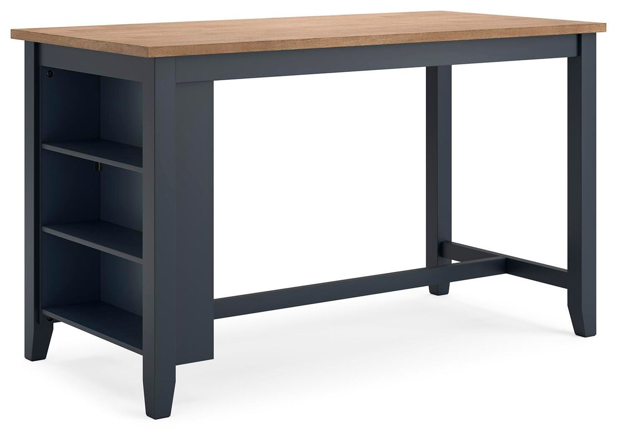 Windham Counter Height Dining Table and 4 Barstools in Natural/Blue