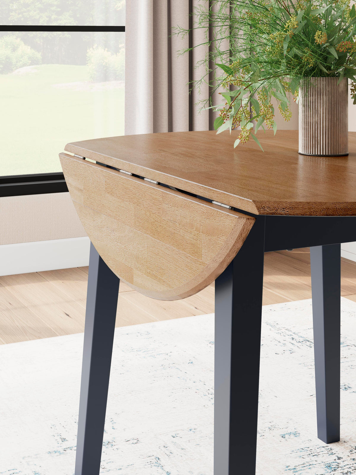 Windham Dining Drop Leaf Table in Natural/Blue