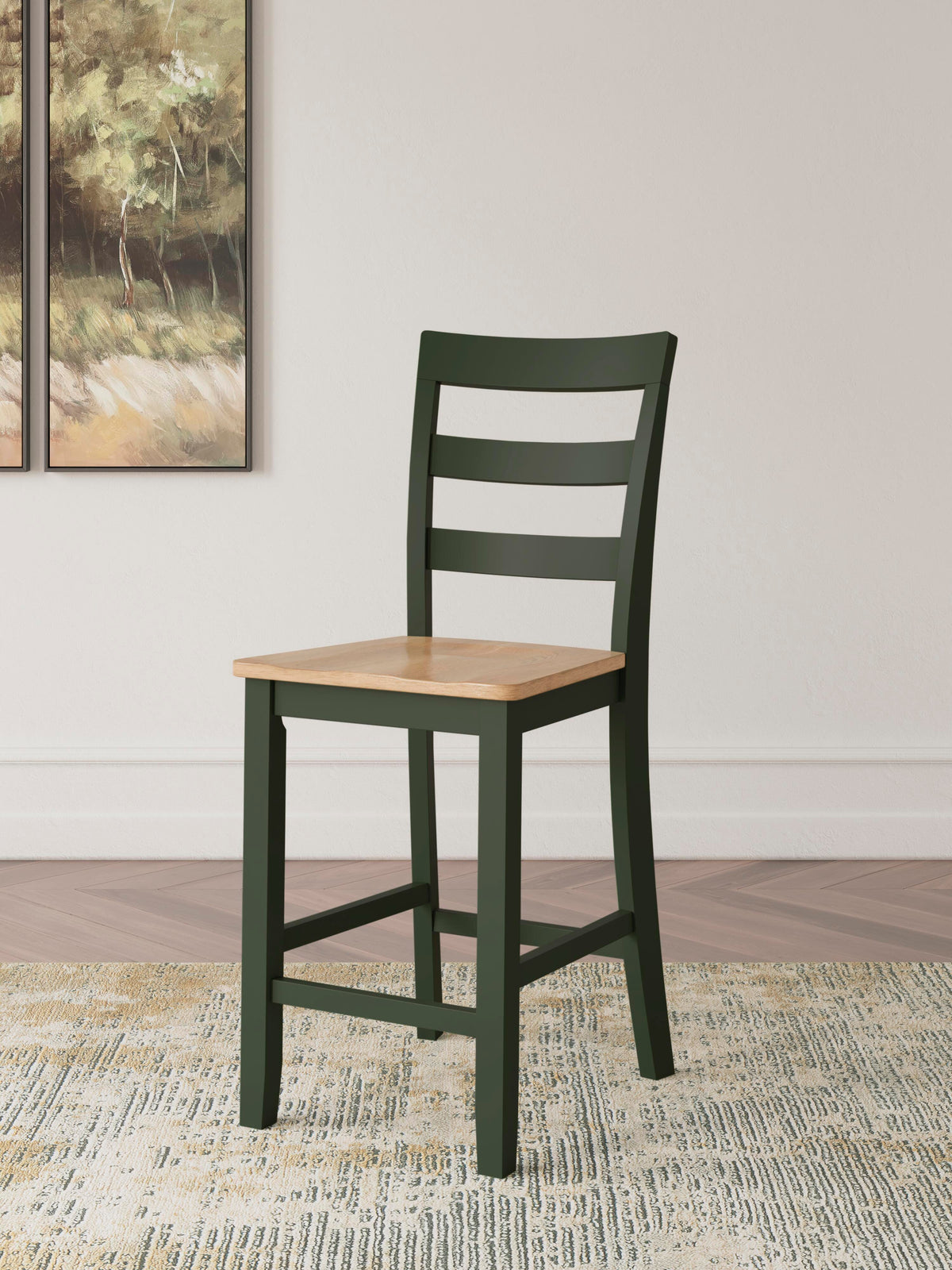 Windham Counter Height Dining Table and 2 Barstools in Natural/Green