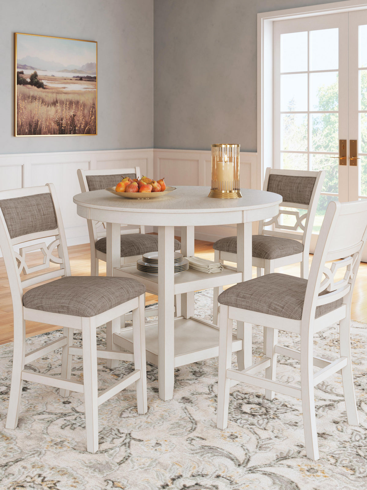 Nambucca Park Counter Height Dining Table and 4 Barstools (Set of 5)