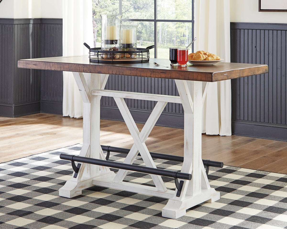 Denham Counter Height Dining Table and 2 Barstools in White