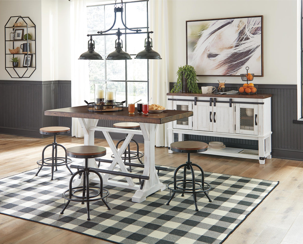 Denham Counter Height Dining Table in White/Brown