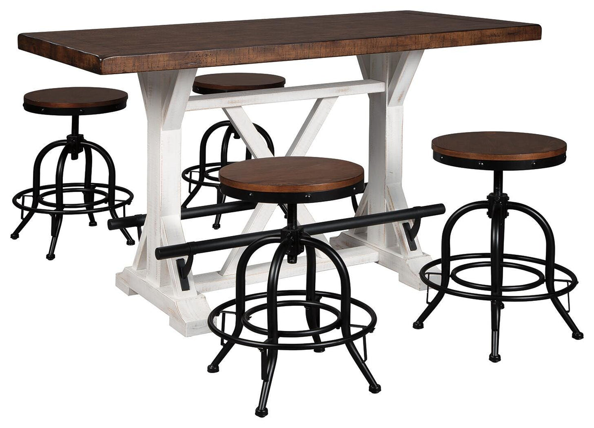 Denham Counter Height Dining Table and 4 Barstools in Default III
