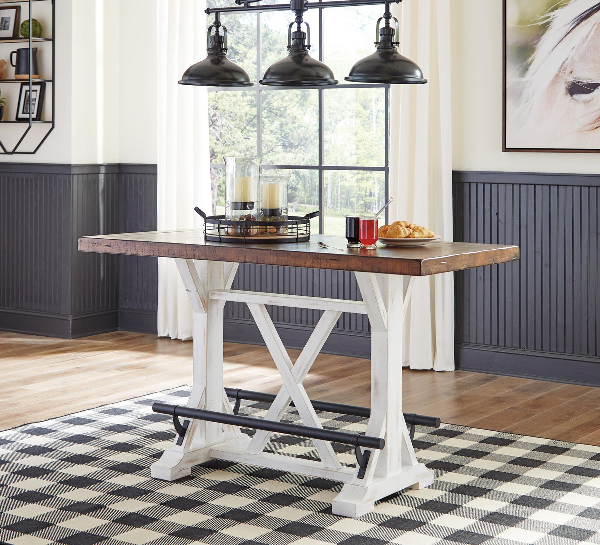 Denham Counter Height Dining Table with 6 Barstools and Server