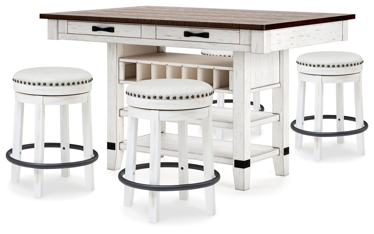 Denham Counter Height Dining Table and 4 Barstools in Multi