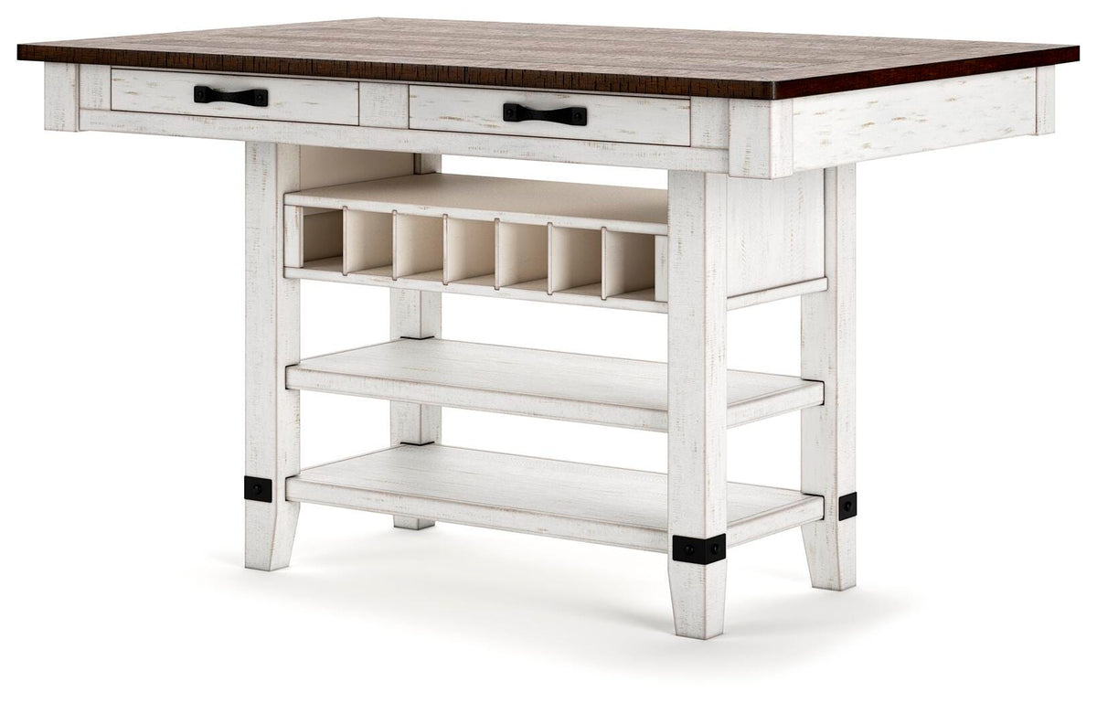 Denham Counter Height Dining Table in White/Brown II