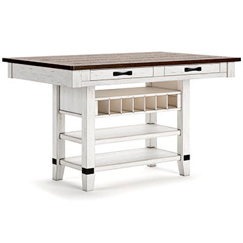 Denham Counter Height Dining Table in White/Brown II