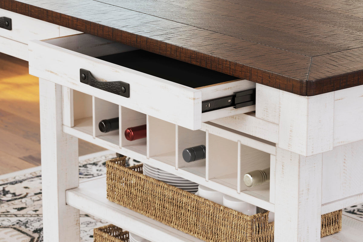 Denham Counter Height Dining Table in White/Brown II