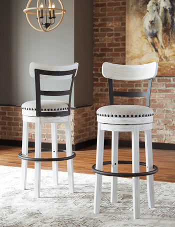 Denham Bar Height Bar Stool in White