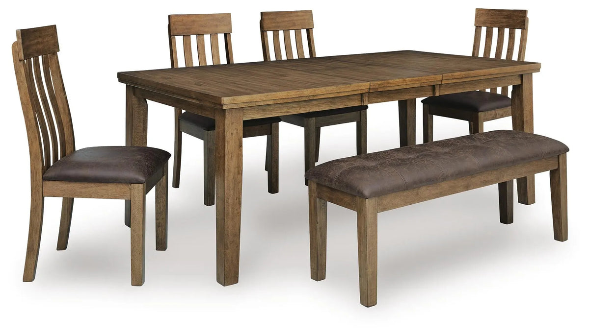 Ashgrove Bay Extension Dining Table with 4 Chairs and Bench