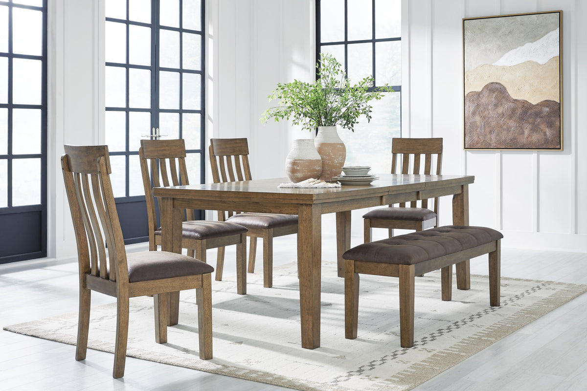Fenwick Bay Extension Dining Table with 4 Chairs and Bench