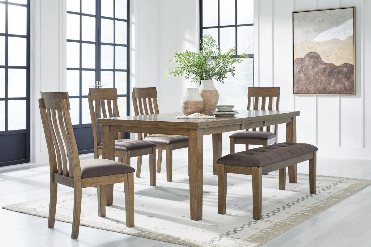 Ashgrove Bay Extension Dining Table with 4 Chairs and Bench