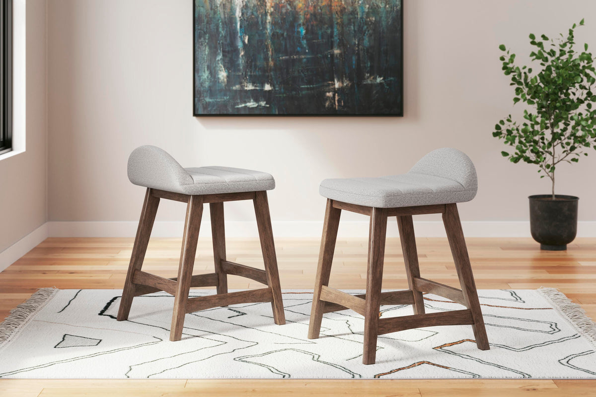 Roscoe Counter Height Bar Stool in Light Gray/Brown