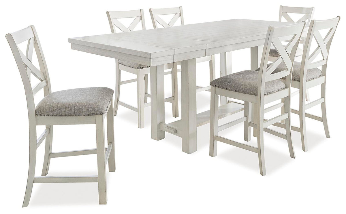 Hadley Counter Height Dining Table and 6 Barstools
