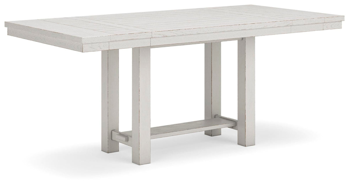 Hadley Counter Height Extension Dining Table with 6 Barstools and Bench