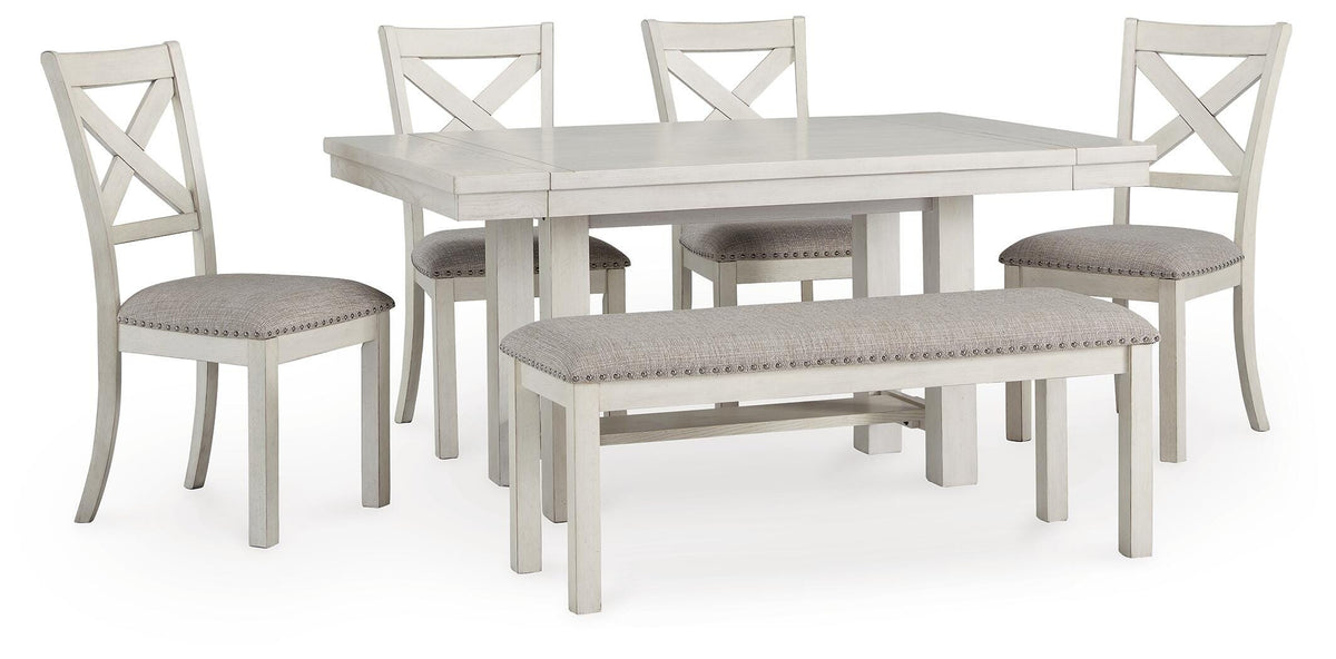 Hadley Dining Table with 4 Chairs and Bench