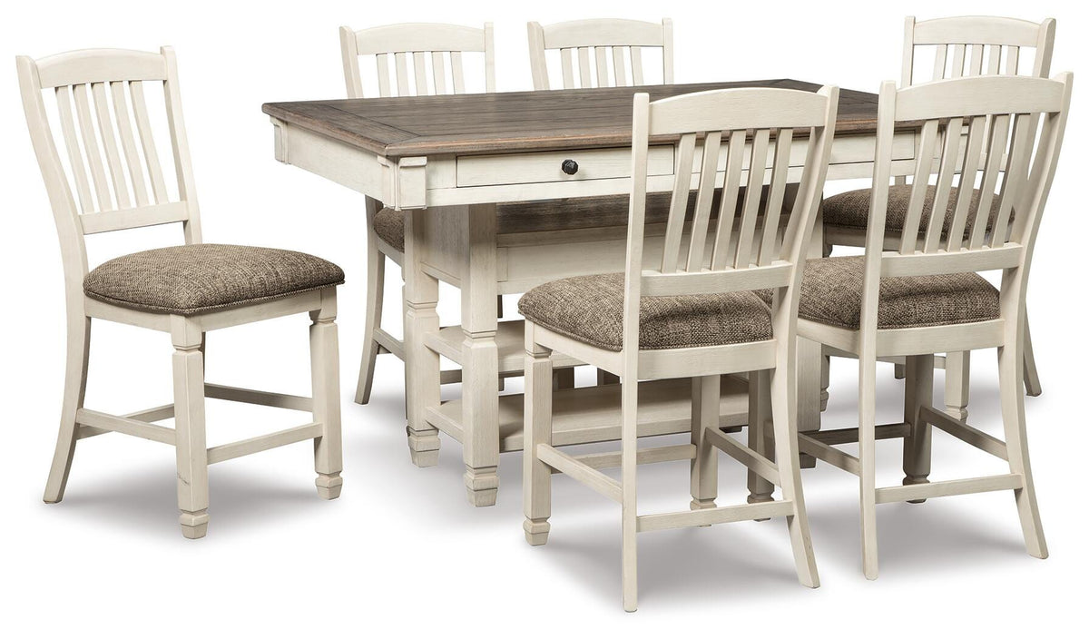 Hartwell Counter Height Dining Table and 6 Barstools with Server