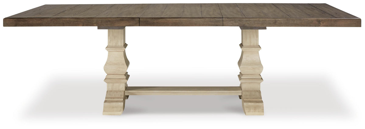 Hartwell Dining Table with 6 Chairs and Bench in Antique White