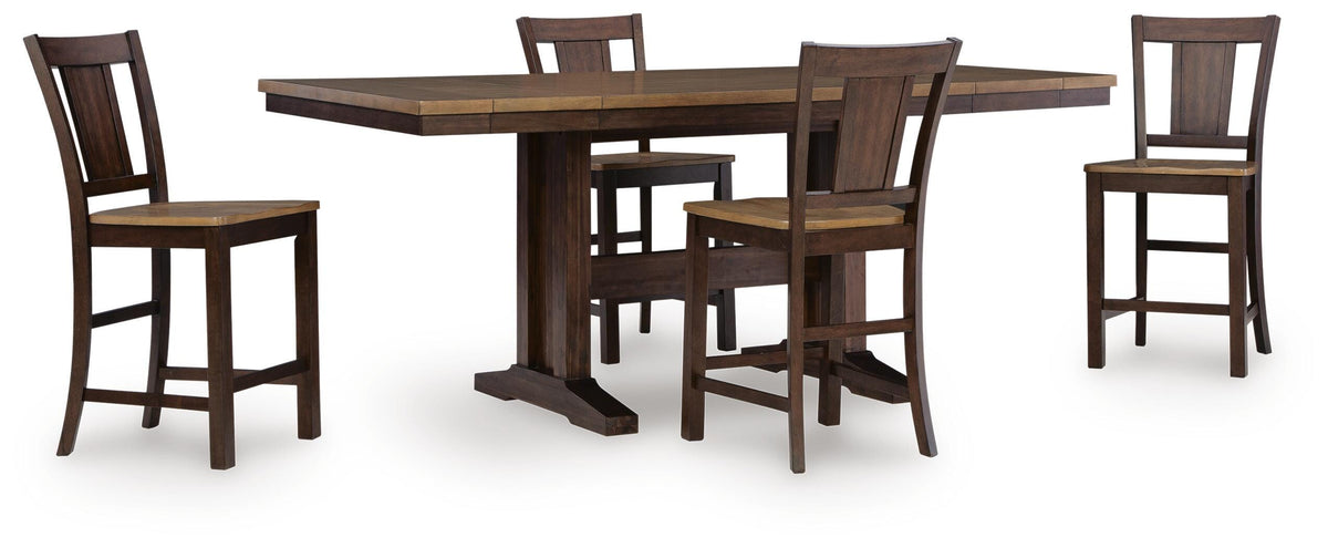Hollowmere Counter Height Extension Dining Table and 4 Barstools