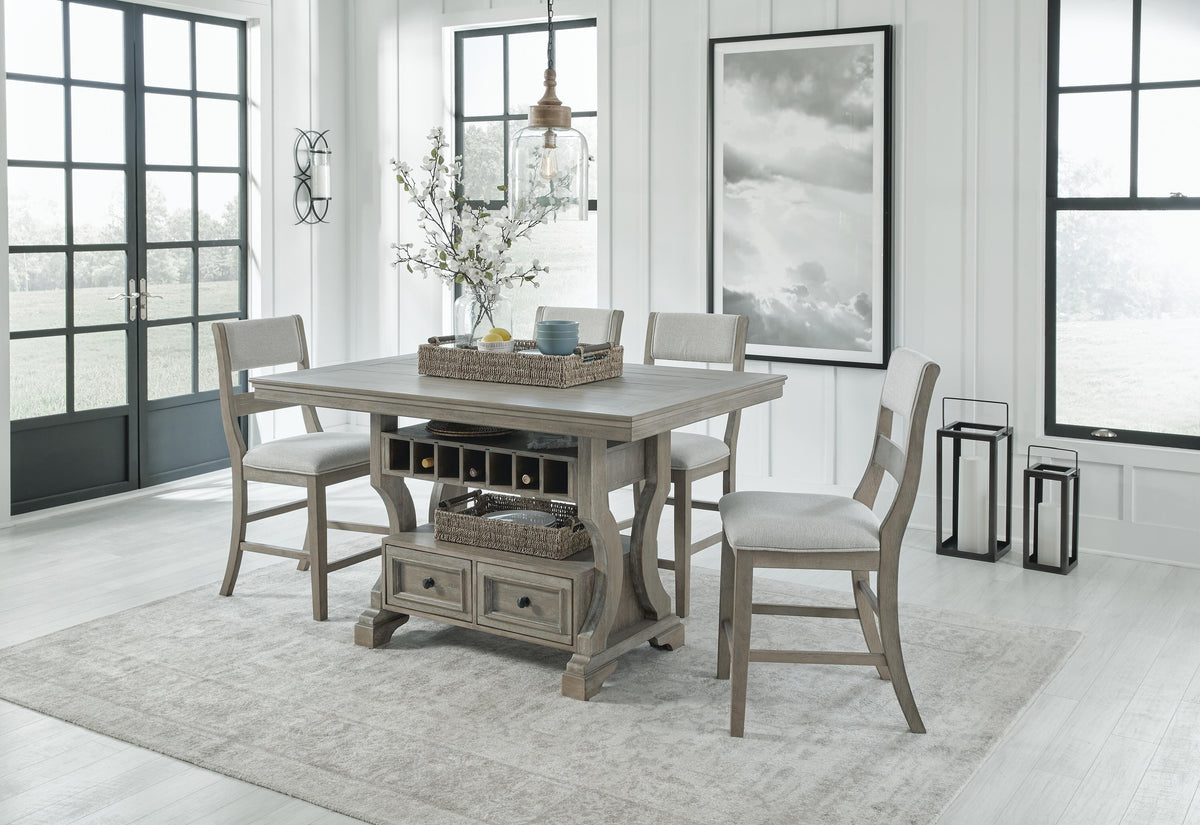 Merimbula Bay Counter Height Dining Table and 4 Barstools