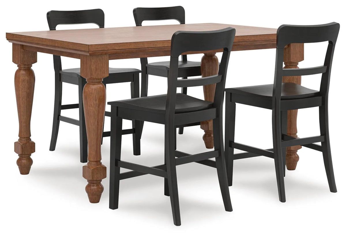 Hollis Counter Height Dining Table and 4 Barstools II