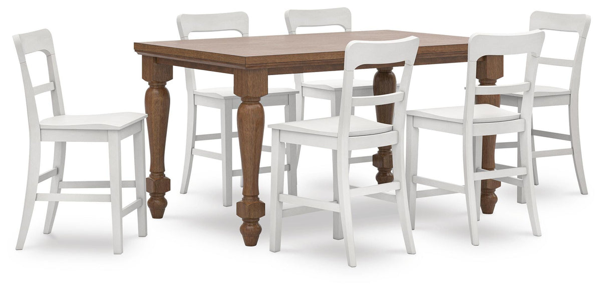 Ashcombe Counter Height Dining Table and 6 Barstools V