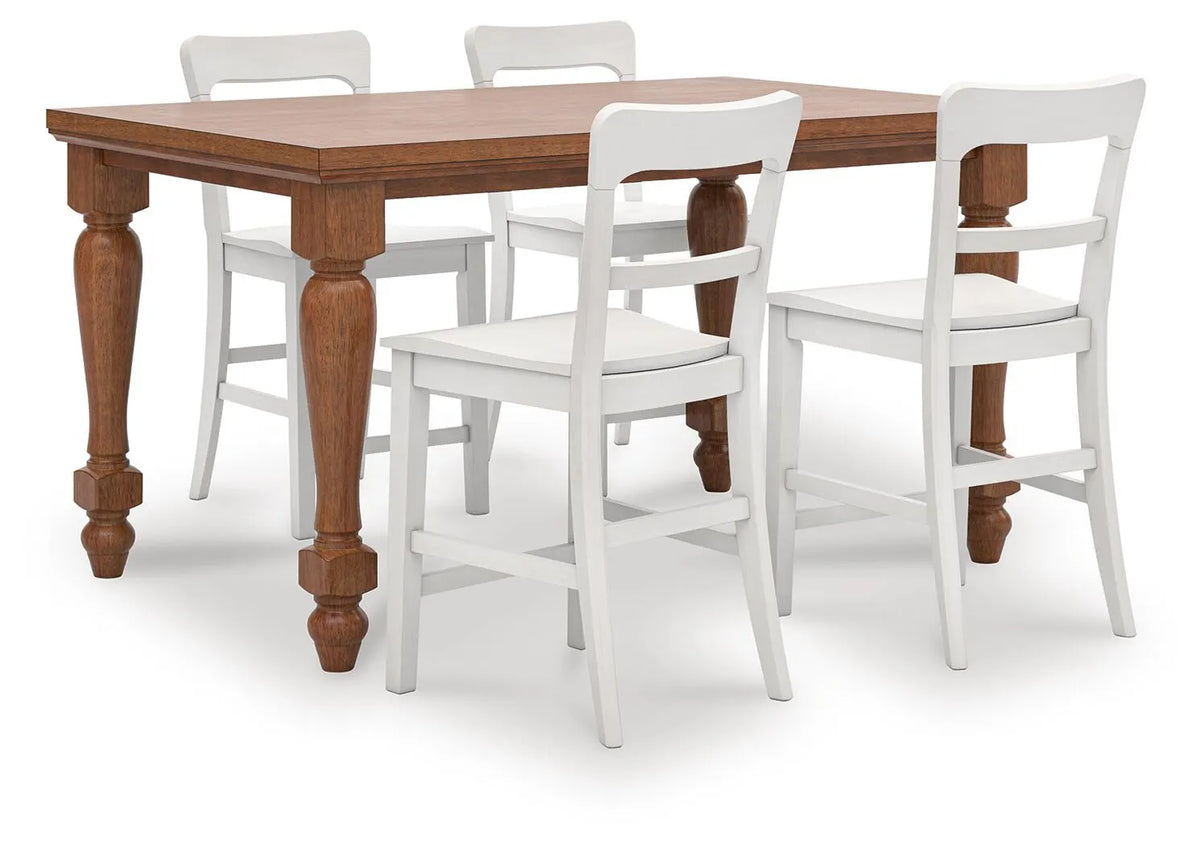 Hollis Counter Height Dining Table and 4 Barstools