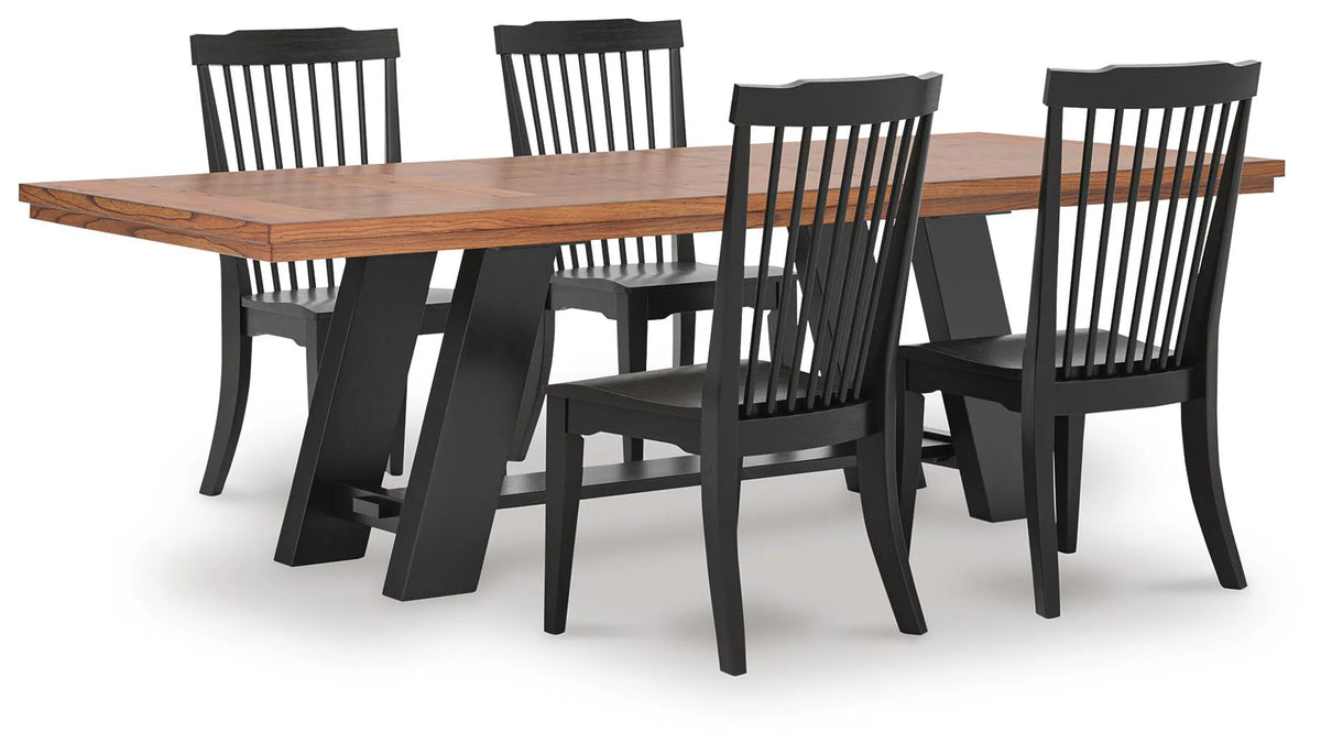 Hollis Extension Dining Table and 4 Chairs