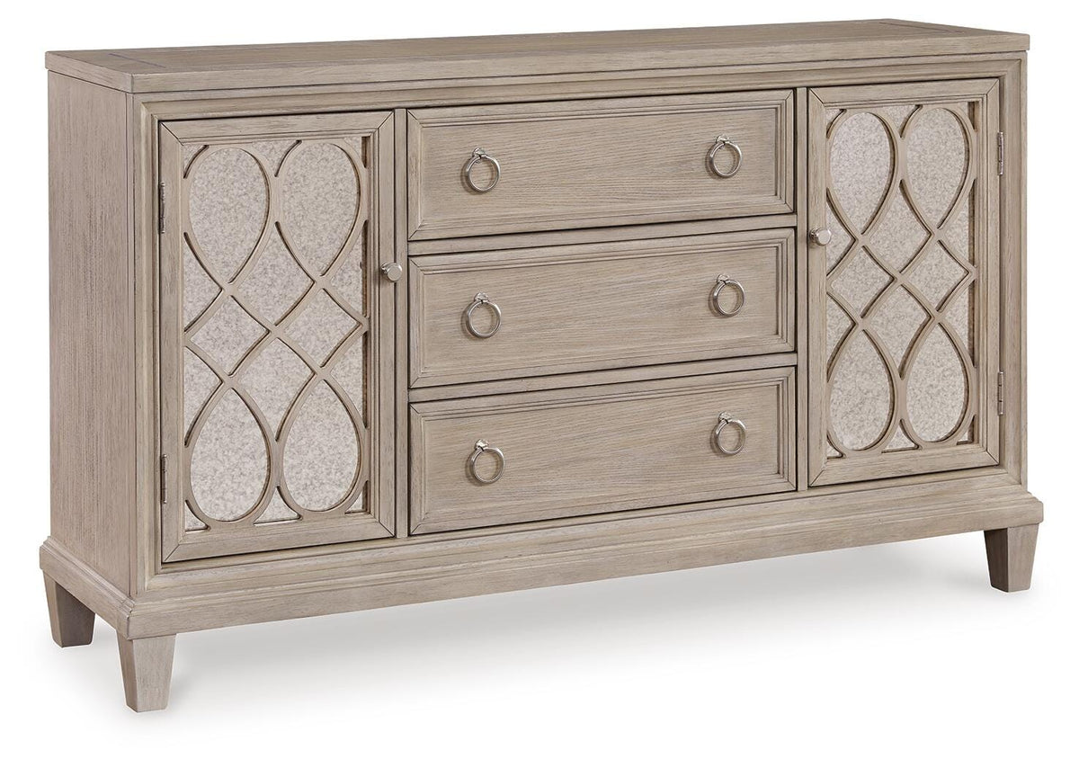 Ashfield Dining Server in Light Grayish Brown