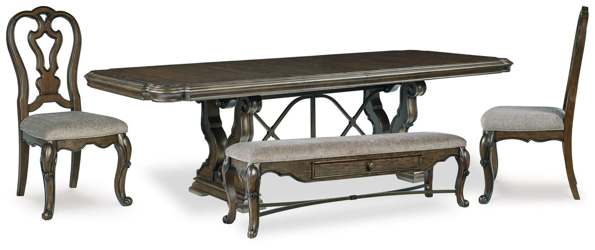 Fenwick Dining Table with 2 Chairs and Bench