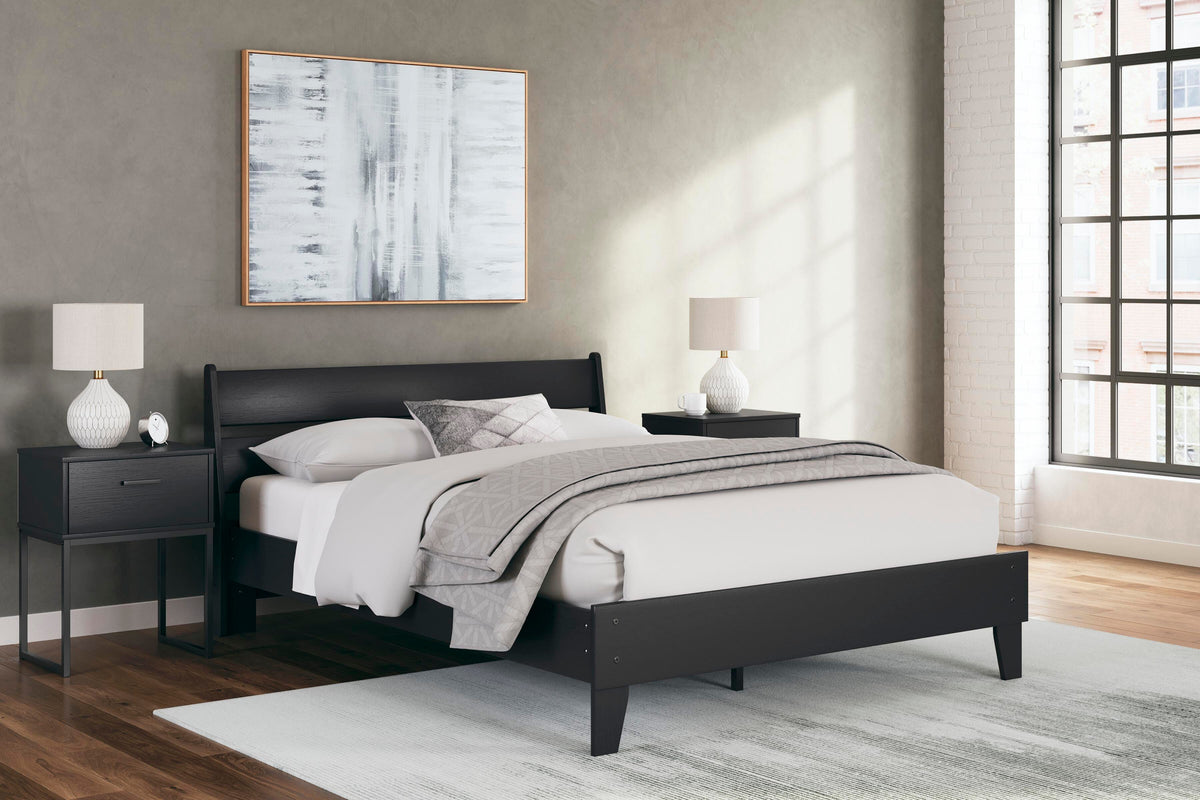 Colby Queen Panel Platform Bed in Black