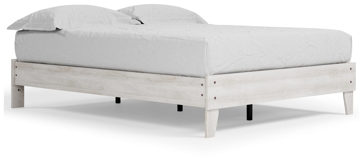 Cobden Queen Platform Bed in Whitewash