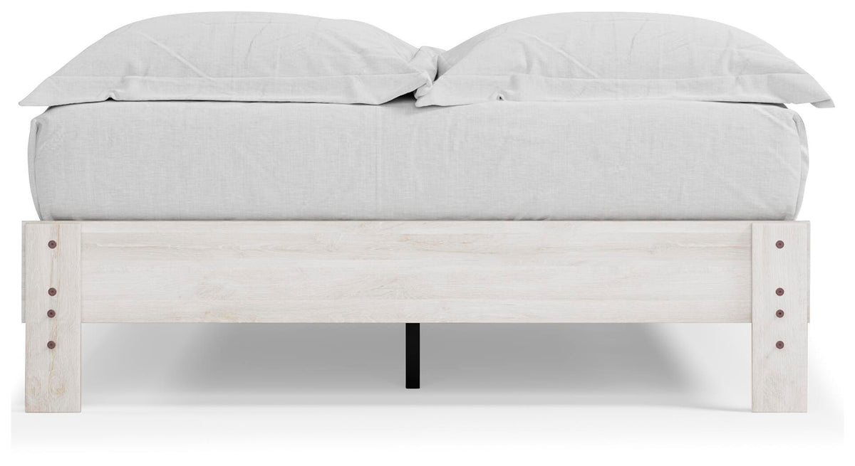 Cobden Queen Platform Bed in Whitewash