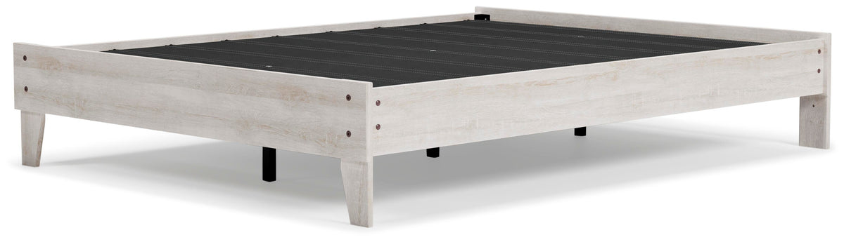 Cobden Queen Platform Bed in Whitewash
