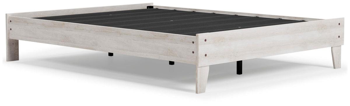 Cobden Queen Platform Bed in Whitewash