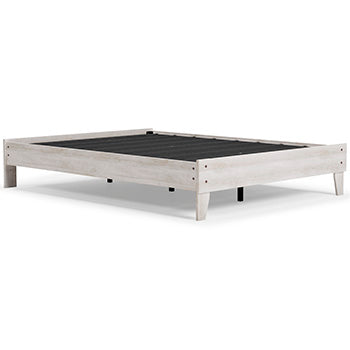 Cobden Queen Platform Bed in Whitewash