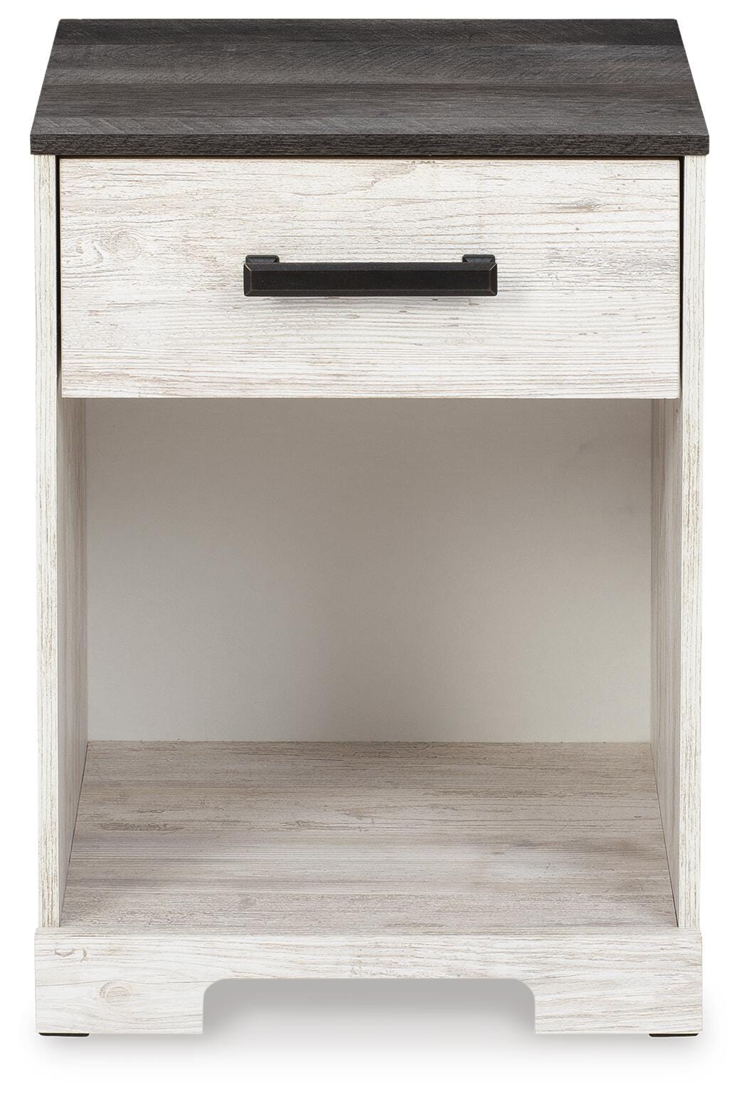 Cobden Nightstand in Whitewash/Charcoal Gray
