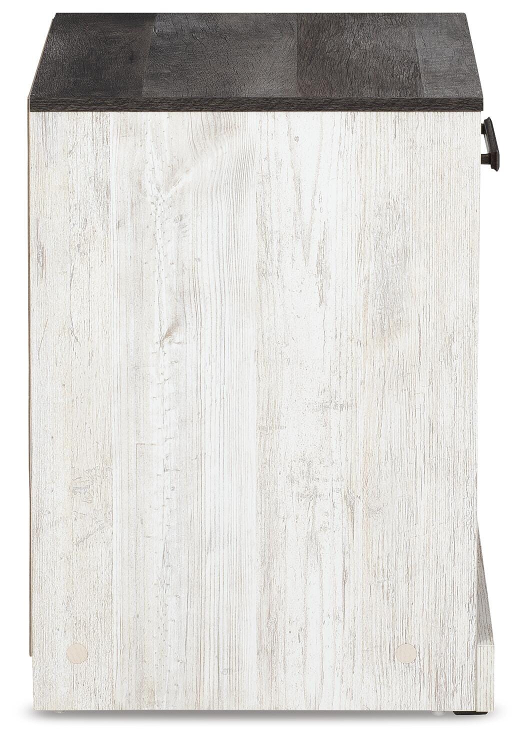 Cobden Nightstand in Whitewash/Charcoal Gray