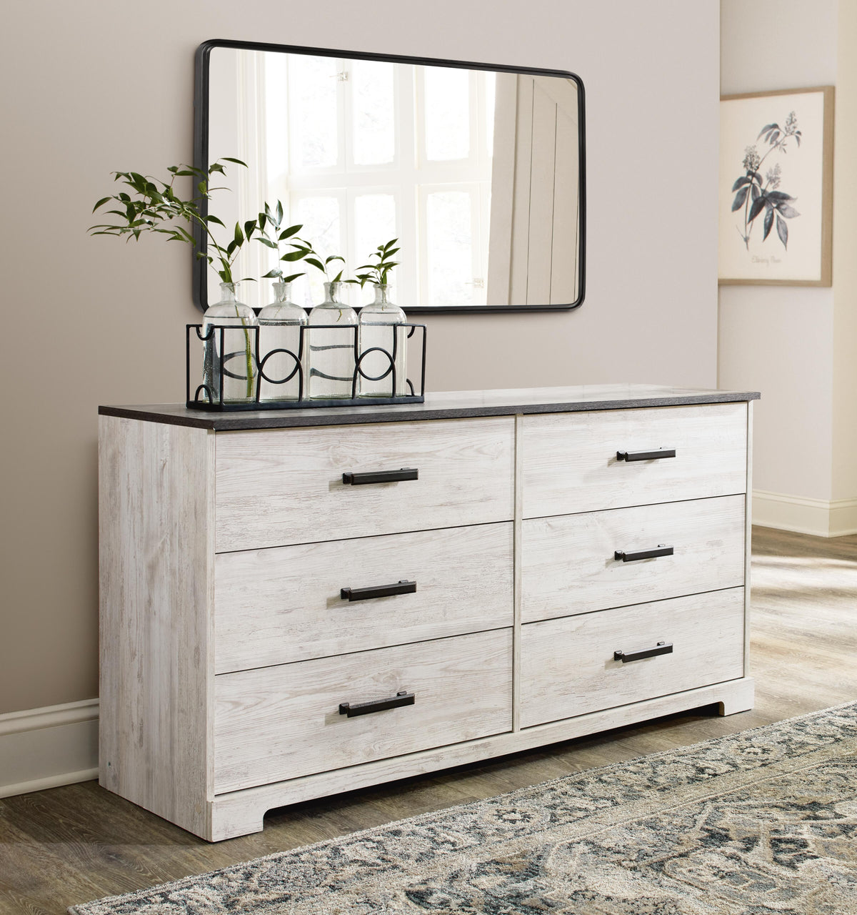 Cobden Dresser in Whitewash/Charcoal Gray II