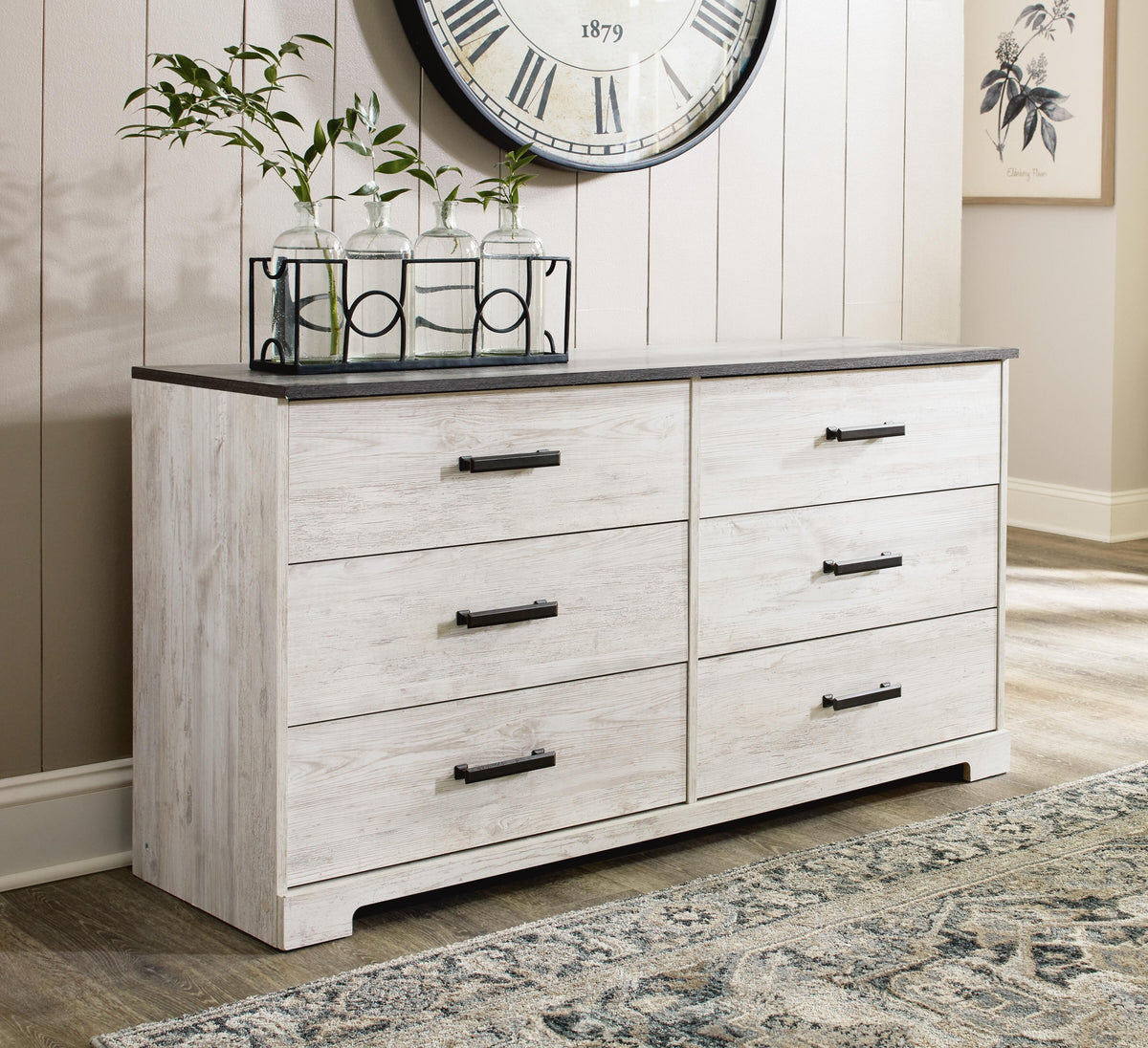 Cobden Dresser in Whitewash/Charcoal Gray II