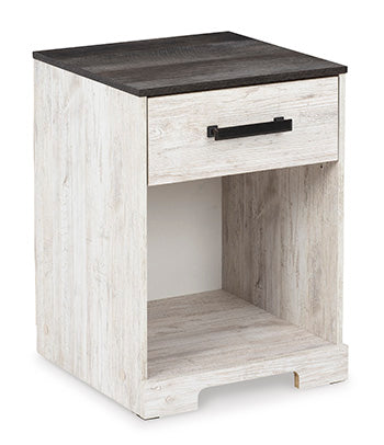 Cobden Nightstand in Whitewash/Charcoal Gray II