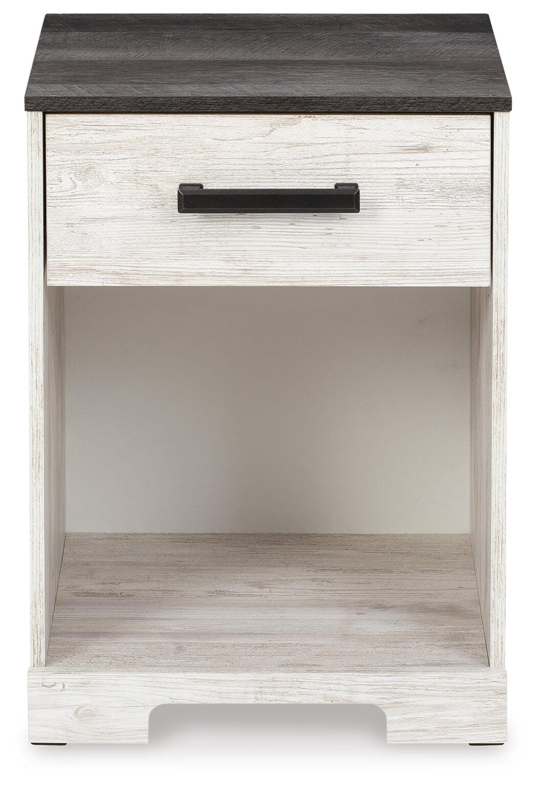 Cobden Nightstand in Whitewash/Charcoal Gray II