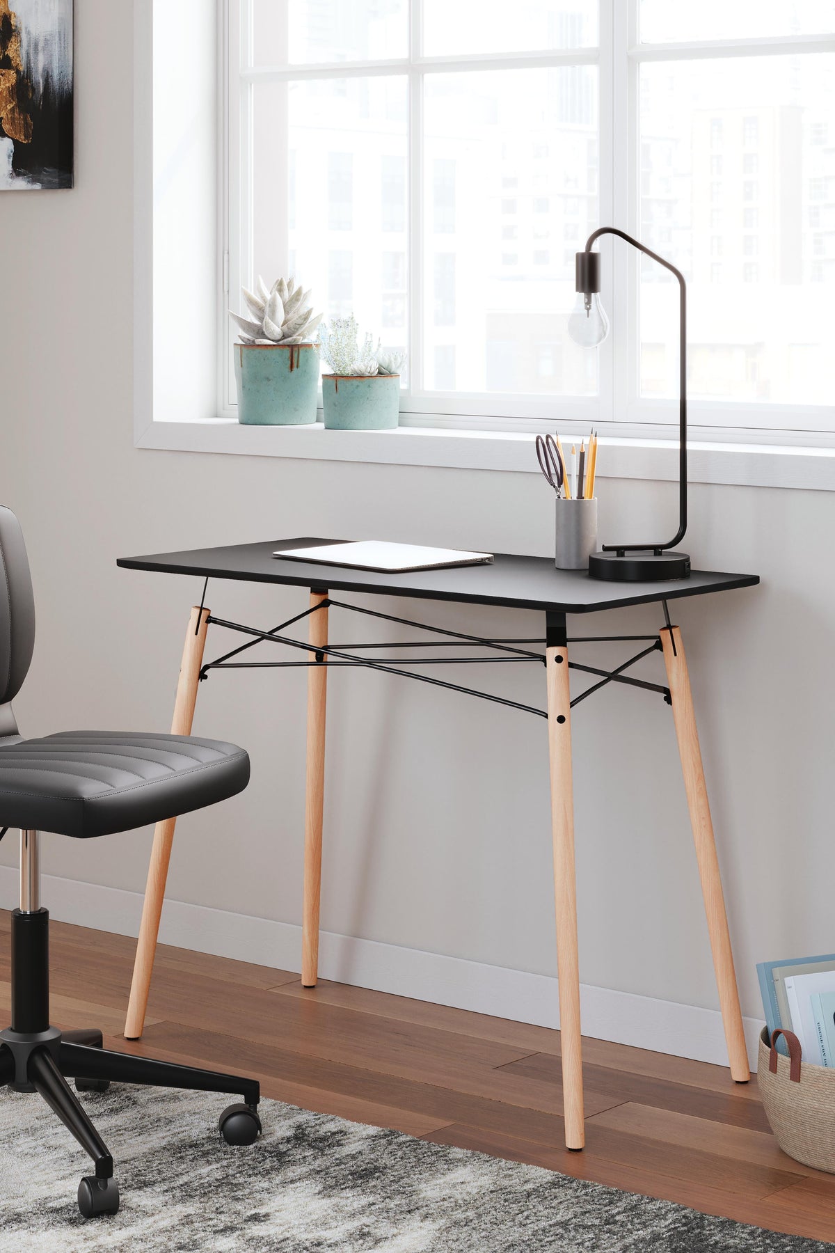 Kelvex Home Office Desk in Black/Natural