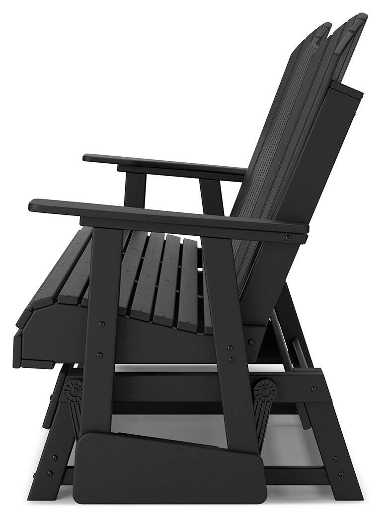 Kiama Park Outdoor Glider Loveseat in Black