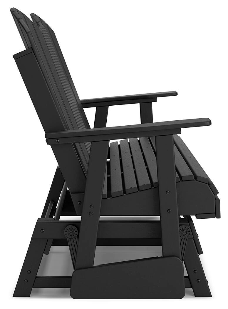 Kiama Park Outdoor Glider Loveseat in Black