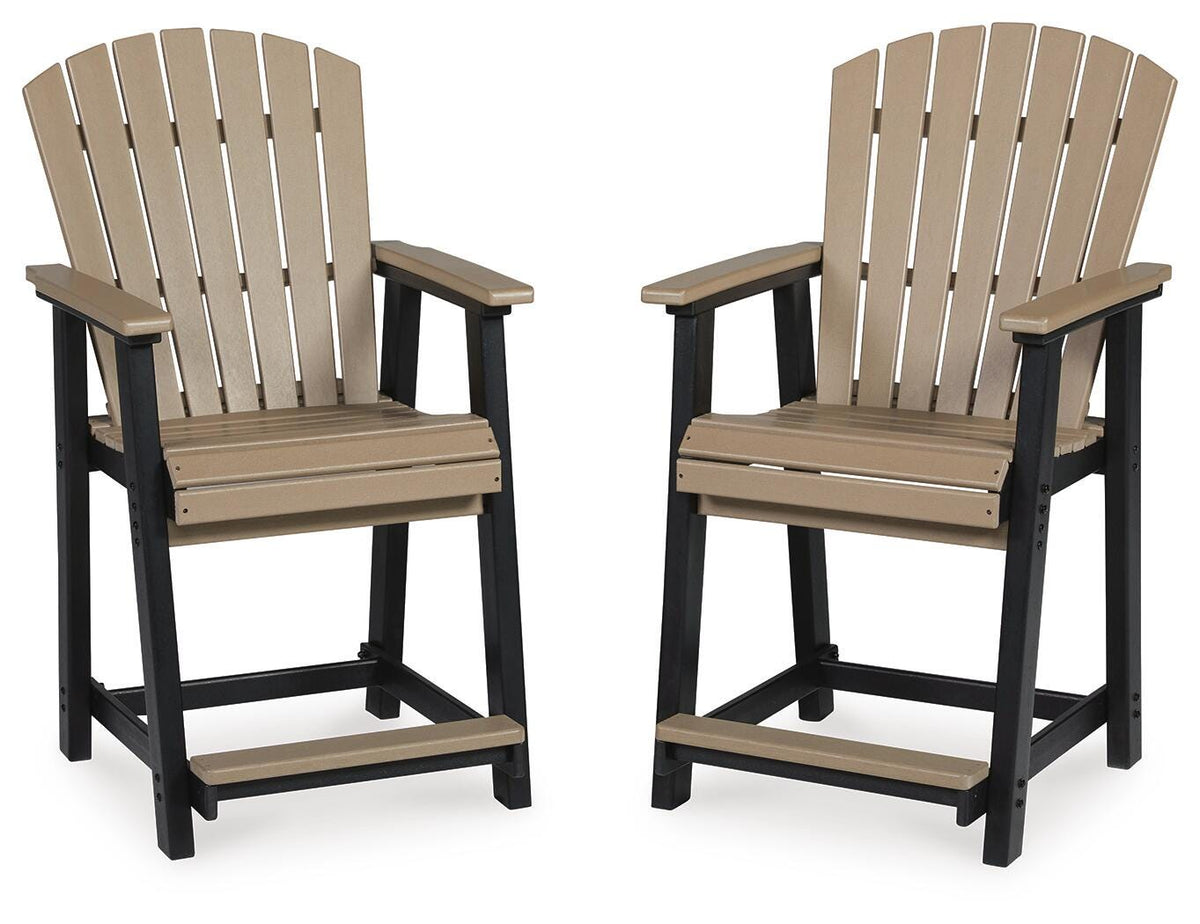 Huskisson Outdoor Counter Height Bar Stool (Set of 2)