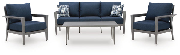 Gali Outdoor Sofa/Chairs/Table Set (Set of 4)